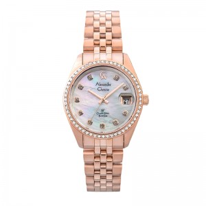 Alexandre Christie AC 5012 Full Rosegold White Oyster Lady Diamond LDBRGMS